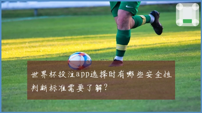 世界杯投注app选择时有哪些安全性判断标准需要了解？